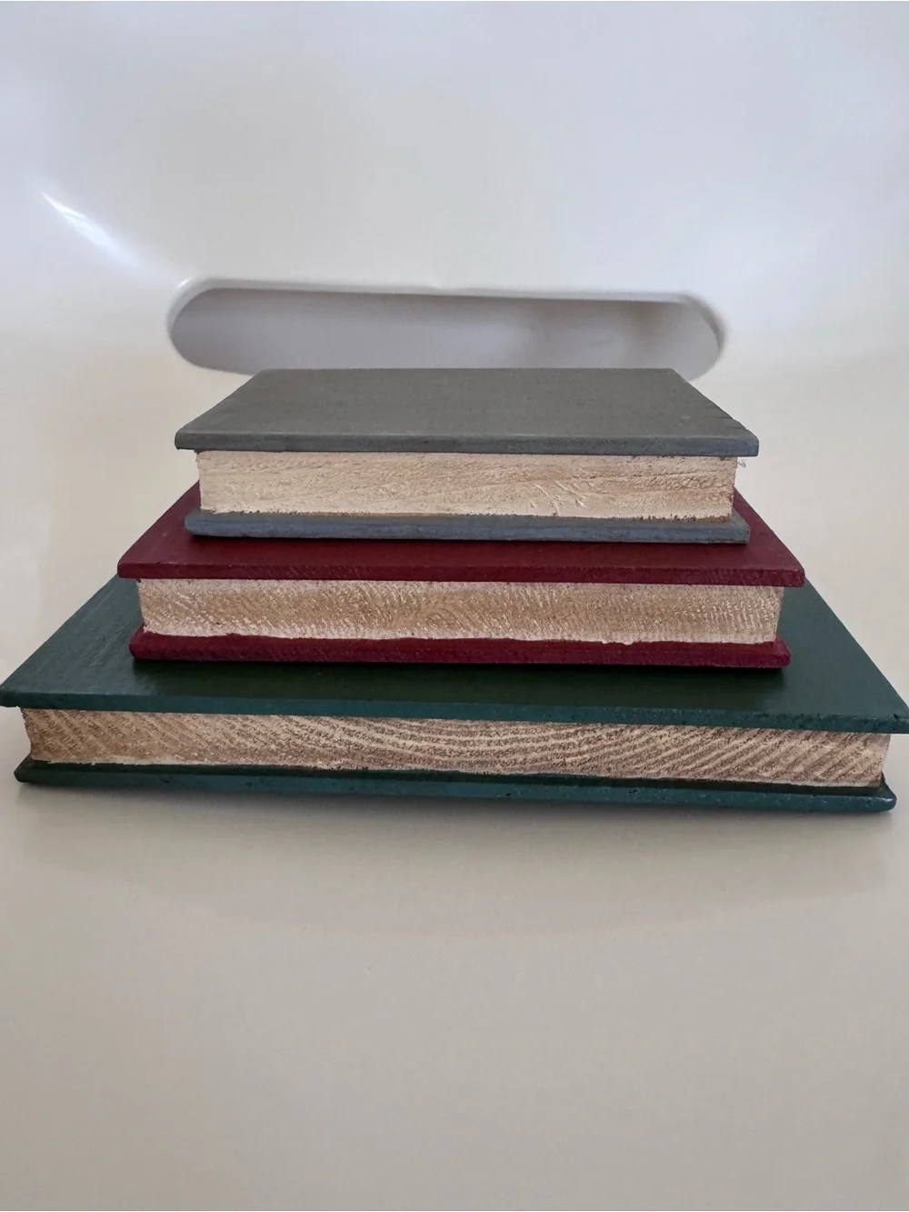 Set of 3 Small Wood Faux Books Dark Academia Cottagecore Library Shelf Decor